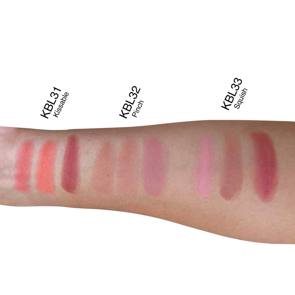 Blush Palette - Kissable shade swatches