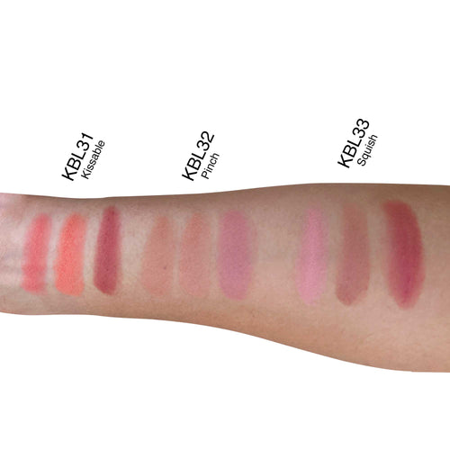 Blush Palette - Kissable shade swatches